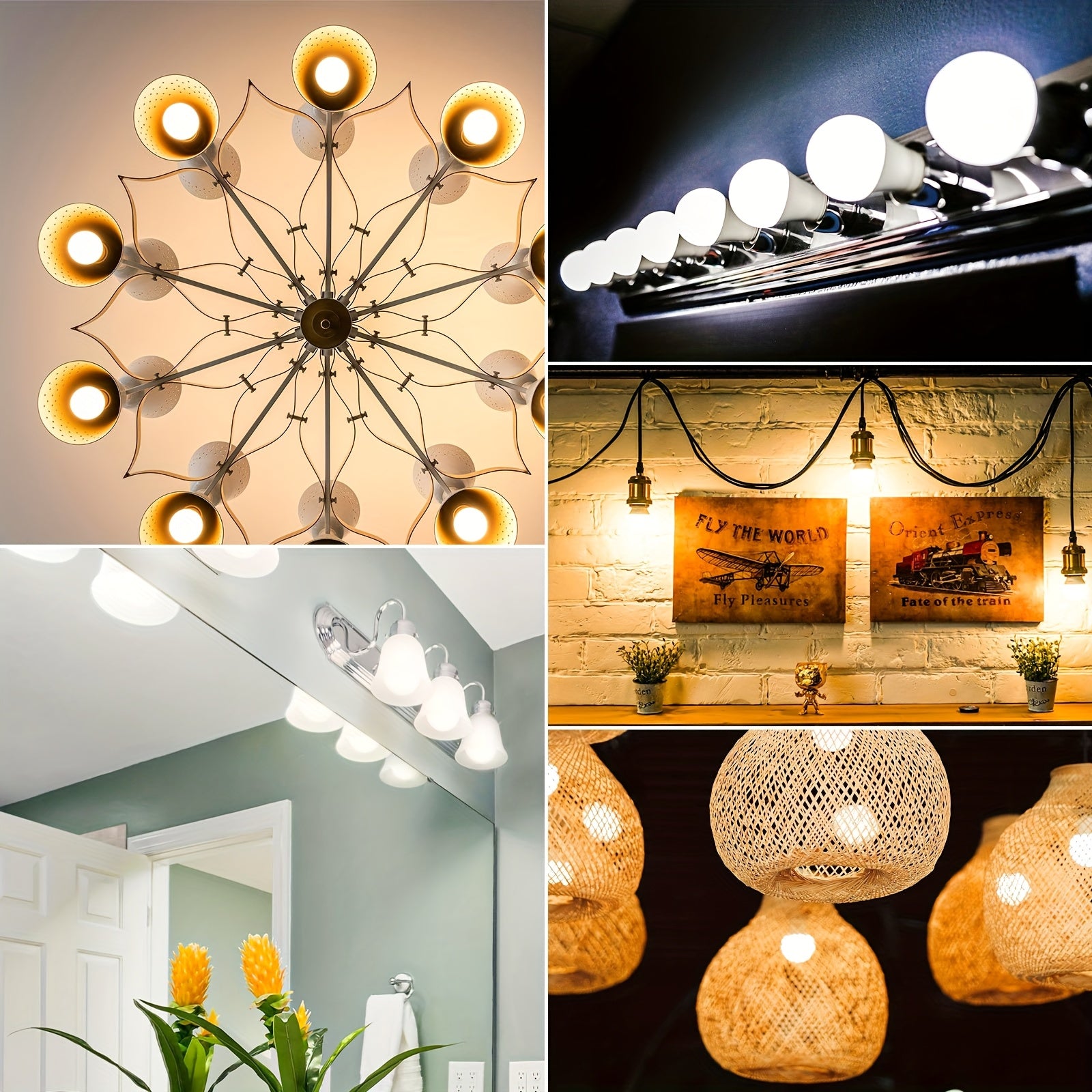 ALLUCK A19 LED 灯泡 6 件装，14W 1500LM（100W 等效），E26 底座，可选色温（3000K 暖白/5000K 日光/6500K 冷色），CRI 85+，无闪烁，持久，护眼，不可调光 家庭、办公室和商业用途，暖色环境照明