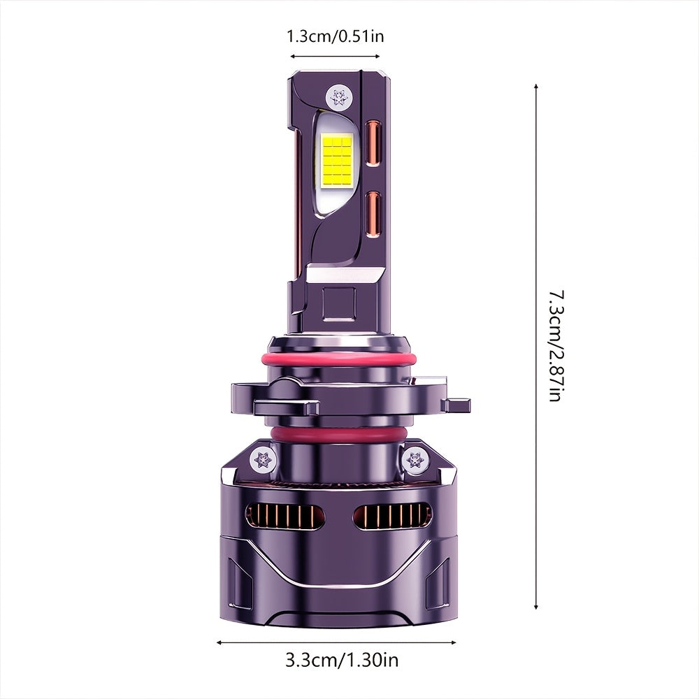 2PCS LED Car Lights - 9012/9006/9005, H11/H7/H4/H1 - 40000LM, 350W High/Low Beam, 6500K Cool White Light, 12-24V, No Battery Needed, Fast Heat Dissipation, Shining Bright Car Headlights