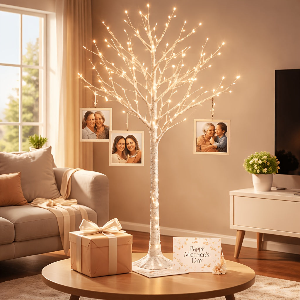 1PC 6FT Artificial Birch Tree LED Tree Light, Suitable for Indoor Living Room Office Study Kitchen Outdoor Garden Decoration, Perfect for Festival Atmosphere Decorative Tree Light, Gift, USB Powered