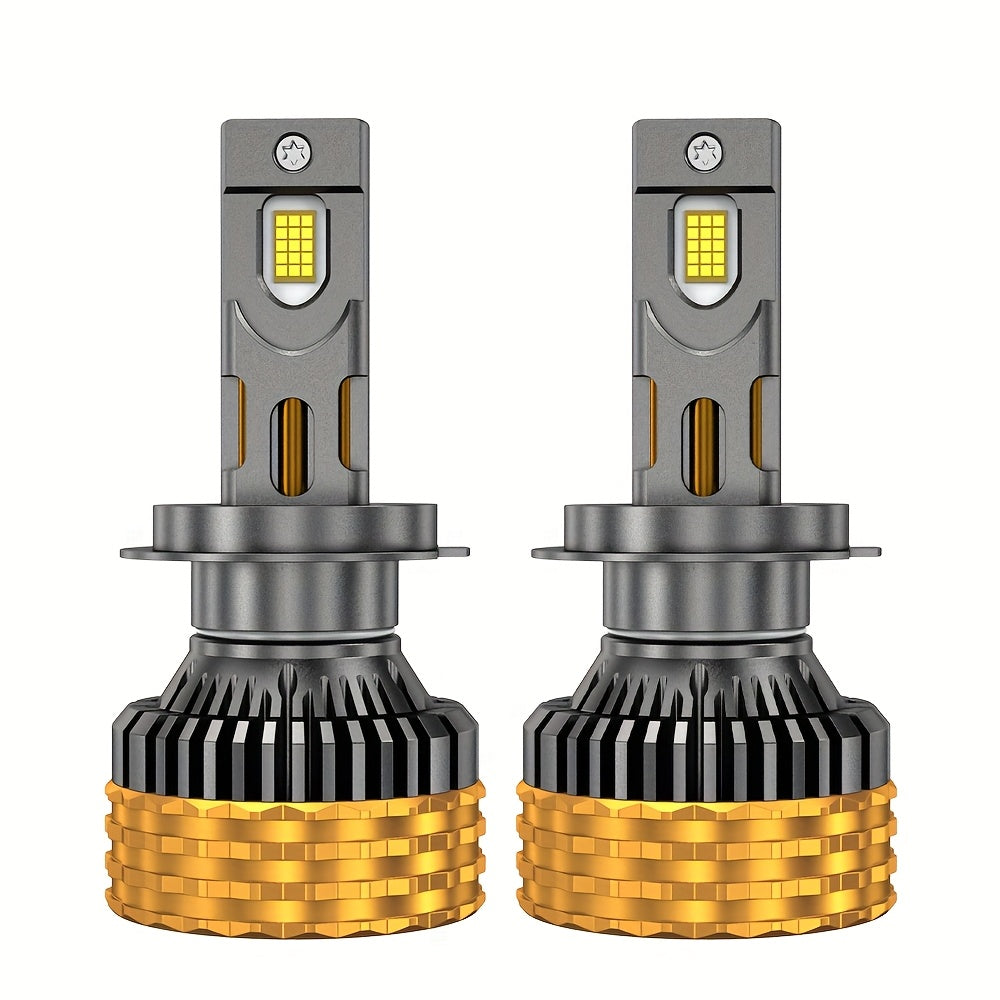2-Piece Set, 220W LED Bulbs, Compatible with H7, H4, H11 and Other Models, Features 4 Copper Tubes, Suitable for Various Car Headlights, Operates on 12V and 24V, 6000K Color Temperature, No Battery Needed