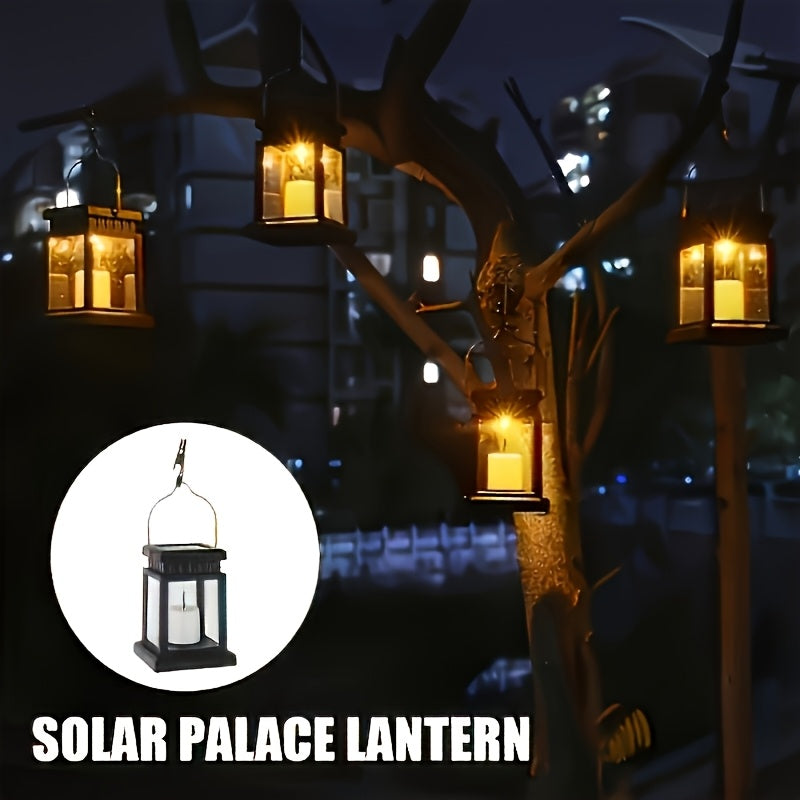 Solar Outdoor Table Lamp, LED Flickering Flameless Candle Effect, Garden Hanging Decorative Light, Perfect for Dining Table, Courtyard, Lawn and Outdoor Party Decoration