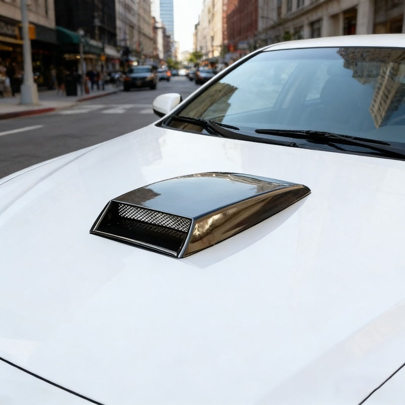 Decorative Grille | Mesh Hood Vent Sticker, Black Auto Modification, Universal Fit, Front Position