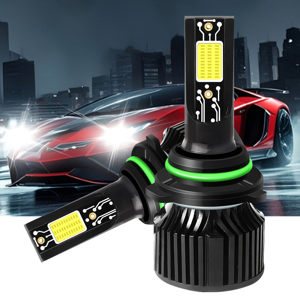 2-Pack Car LED Headlights H4 Bulbs 20000 Lumens High/Low Beam Integrated Universal for H1, H4, H7, H11 CSP Chip CANbus Error-Free 360° Beam Angle Compatible with HB3/9005, HB4/9006, HIR2/9012-G03 No Battery Design Fits 99%