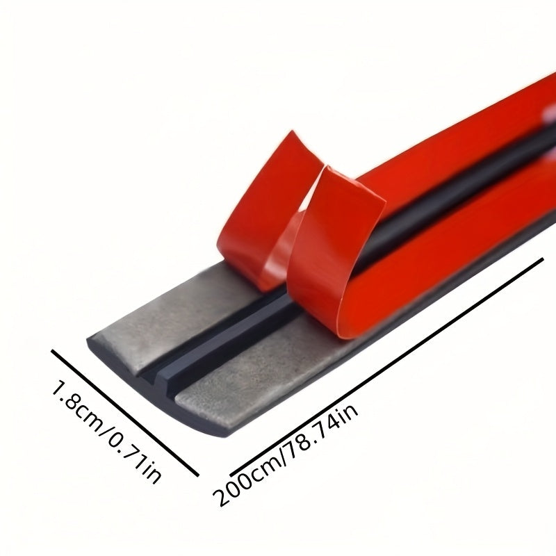 T-Shape Waterproof Rubber Seal Strip, 200cm – Durable ABS Auto Weatherstrip Sealant, for Sunroof & Rear Windshield, Universal Fit for Most Vehicles, Front Position