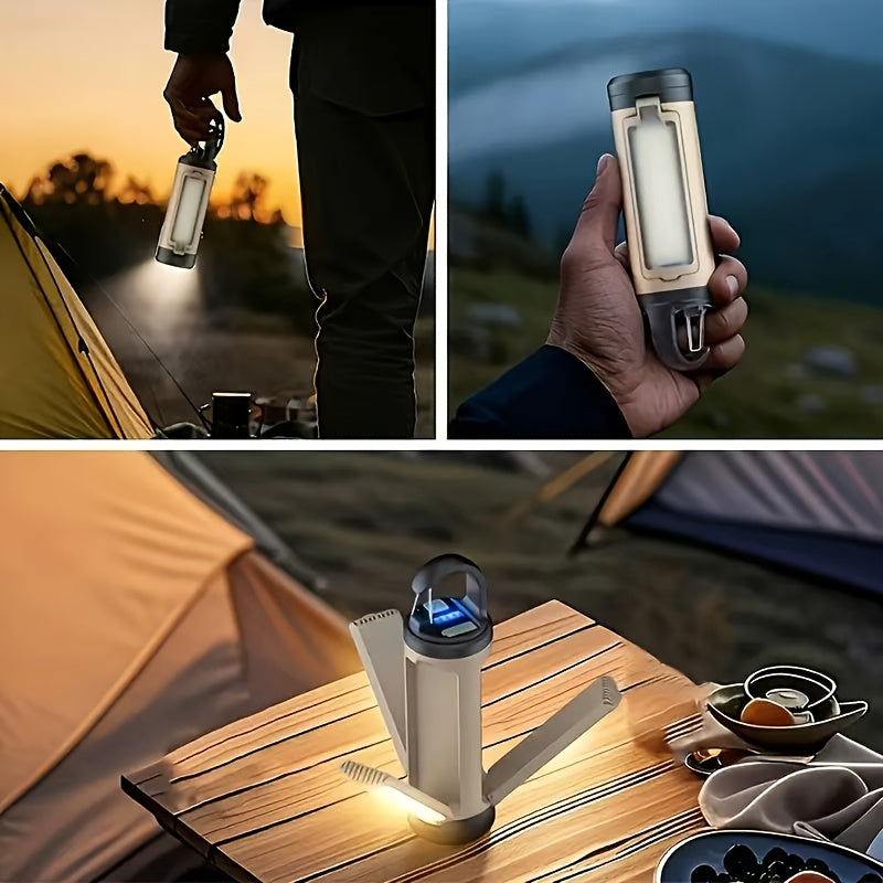 Portable LED Camping Light with Hook, Multifunctional Foldable 360° Panoramic Tent Lamp