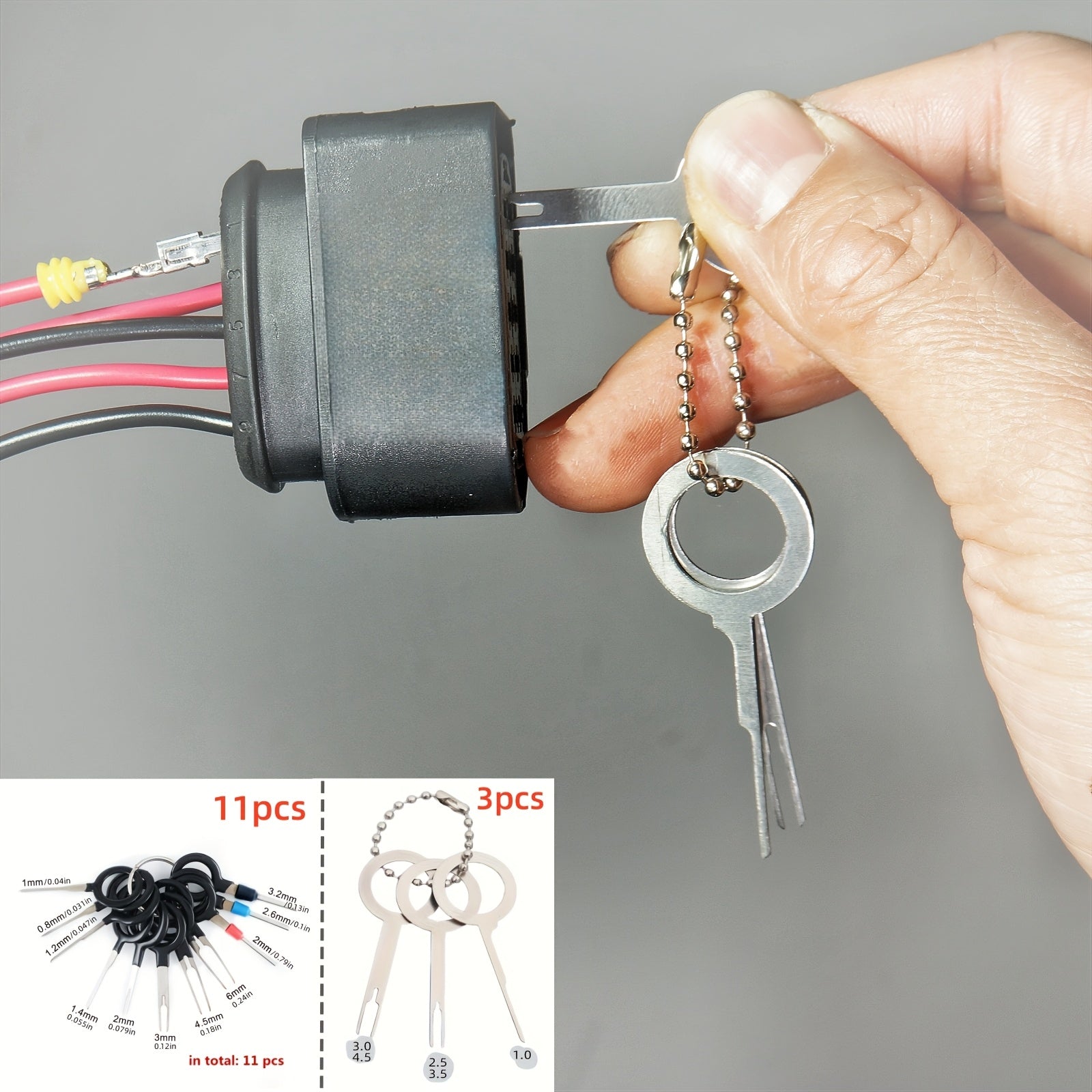 3-Piece / 11-Piece Automotive Connector Terminal Removal Tool Set – Electrical Wiring Crimp Pin Extractor Puller Kit for Car Harness Connectors