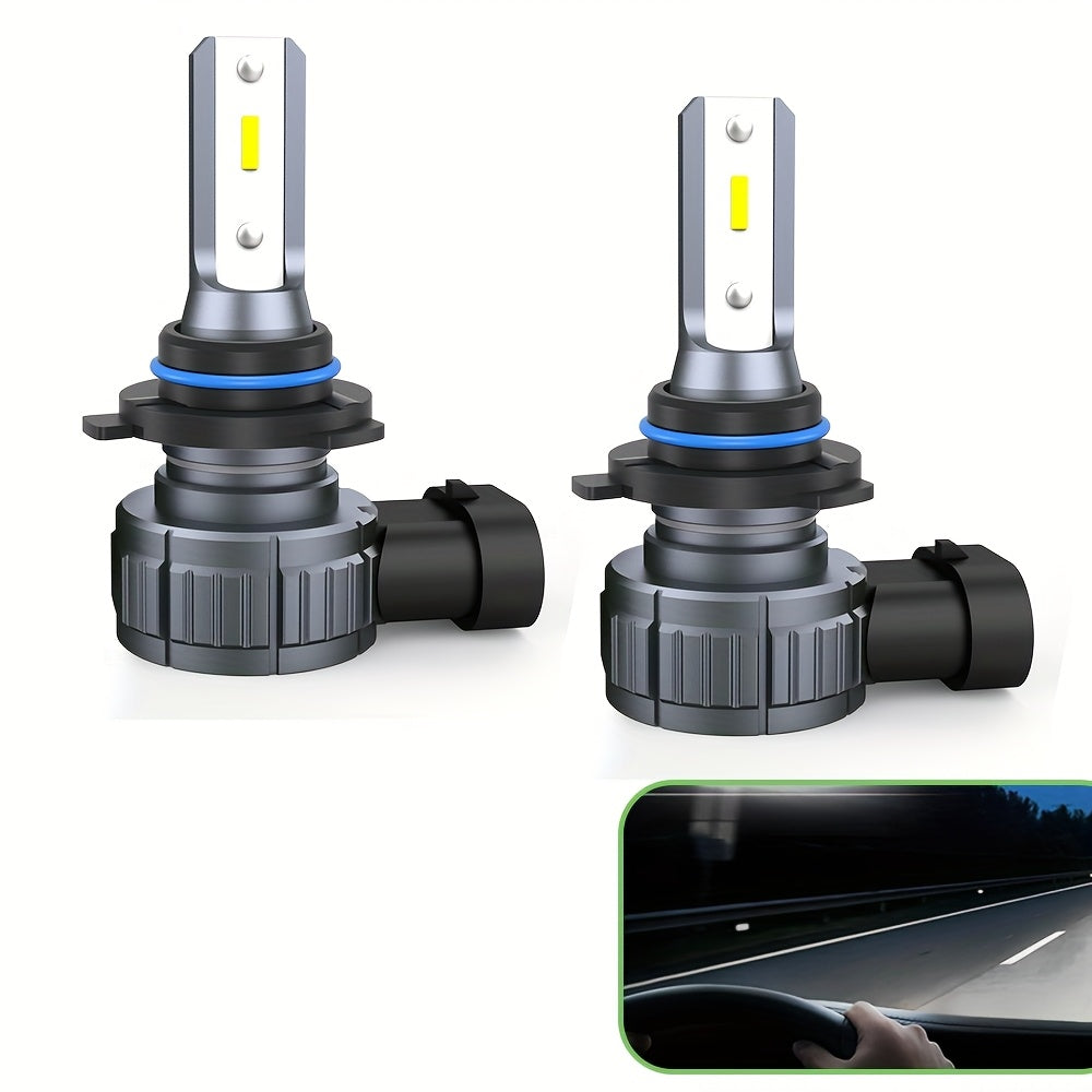 2Pcs 60000 Lumens 180W H11 Super Bright 9005 9006 9012 9007 LED Bulbs, 1:1 Mini Size 12V Non-Polarity Plug-and-Play No Adapter Needed 300% High Brightness Cool White 6000K