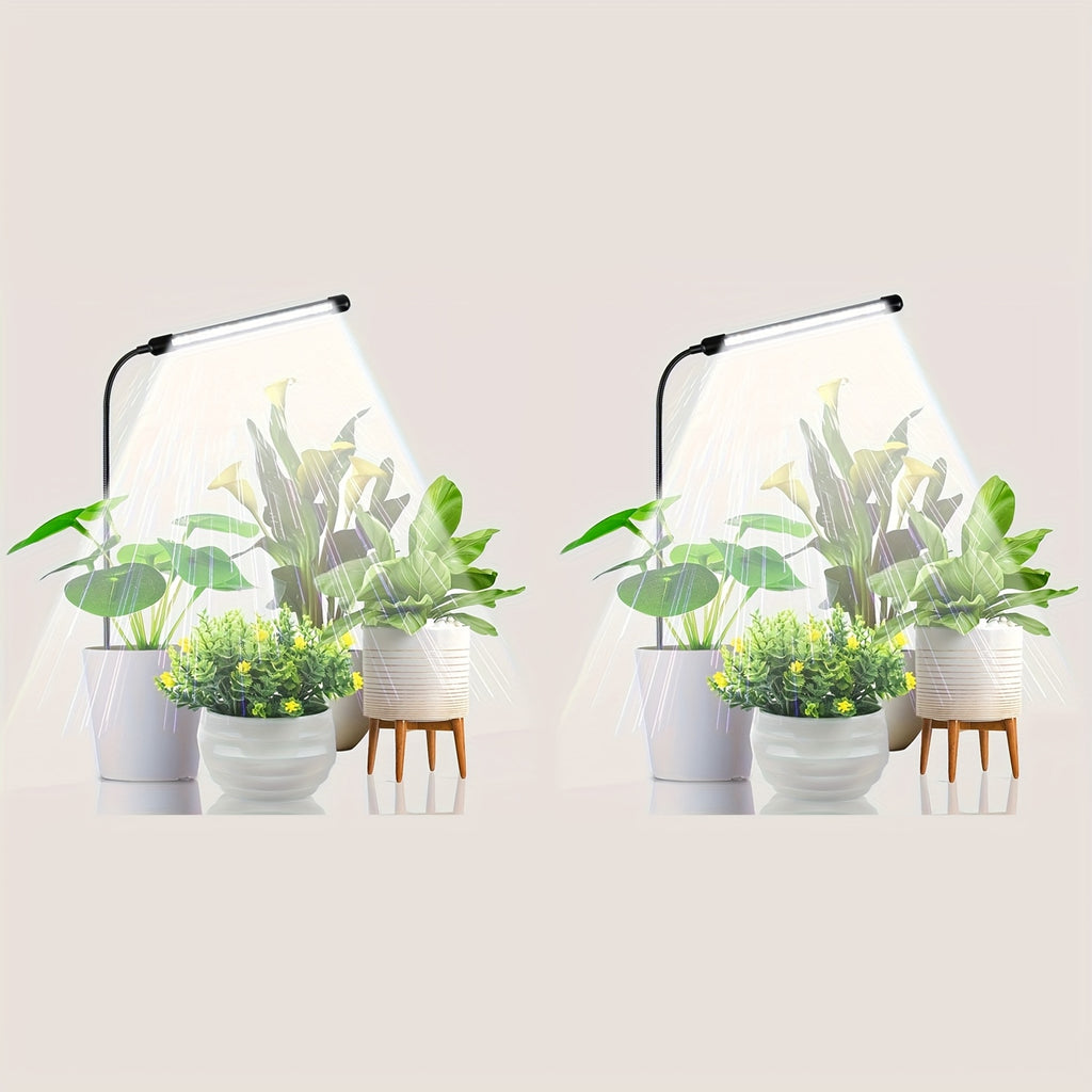 USB Powered Full Spectrum LED Plant Grow Light, Ground Plug Single Tube Plant Light, Gooseneck Dimmable Indoor Potted Plant Lamp, Built-in Automatic Timing Function, Indoor Sun Simulation Grow Light