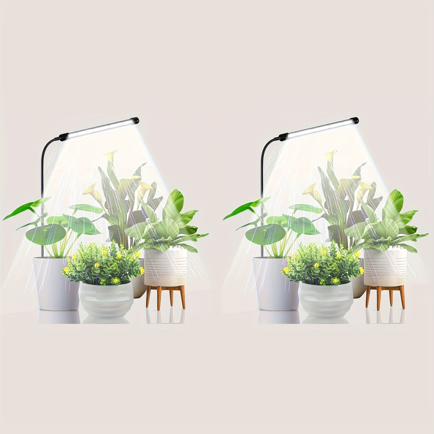 USB Powered Full Spectrum LED Plant Grow Light, Ground Plug Single Tube Plant Light, Gooseneck Dimmable Indoor Potted Plant Lamp, Built-in Automatic Timing Function, Indoor Sun Simulation Grow Light