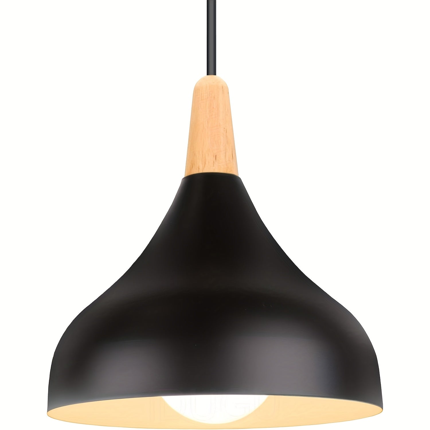 Pendant light vintage chandelier modern teardrop hat ceiling light metal wood pendant light suitable for bedroom, dining room, kitchen (bulb not included!!!)