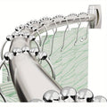 Curved Arched Shower Curtain Rod 43-72 Inch Adjustable - Rustproof Aluminum Round Shower Rod for Bathroom, Bathtub & Shower - Elegant Brushed Nickel Finish