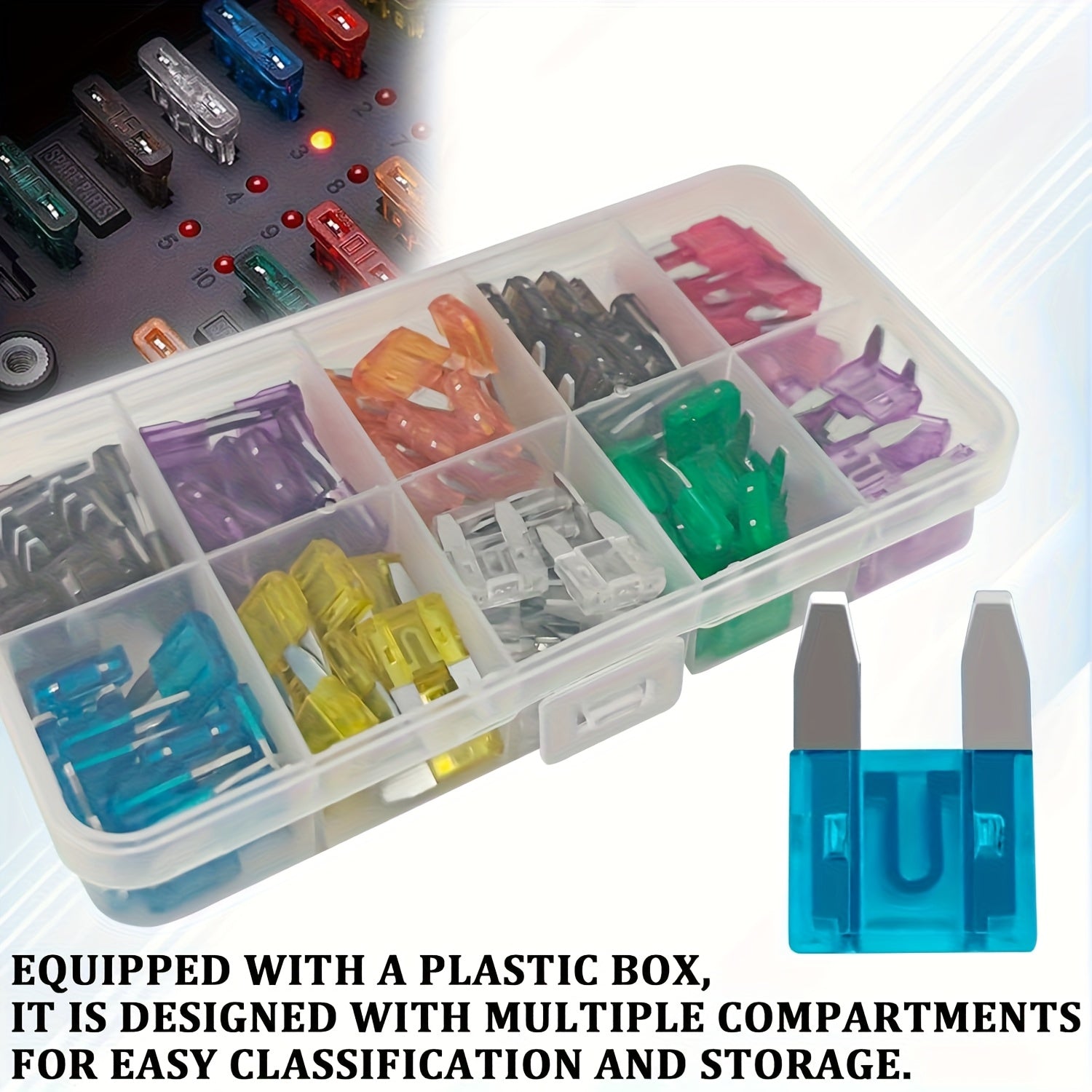 120-Piece Mini Fuse Auto Fuse Assortment Kit, Blade Fuse Kit with Puller Tool, Mini Color-Coded Plug-In Fuses (2A/3A/5A/7.5A/10A/15A/20A/25A/30A/35A), for Cars, RVs, Trucks, Motorcycles, Boats, SUVs & More