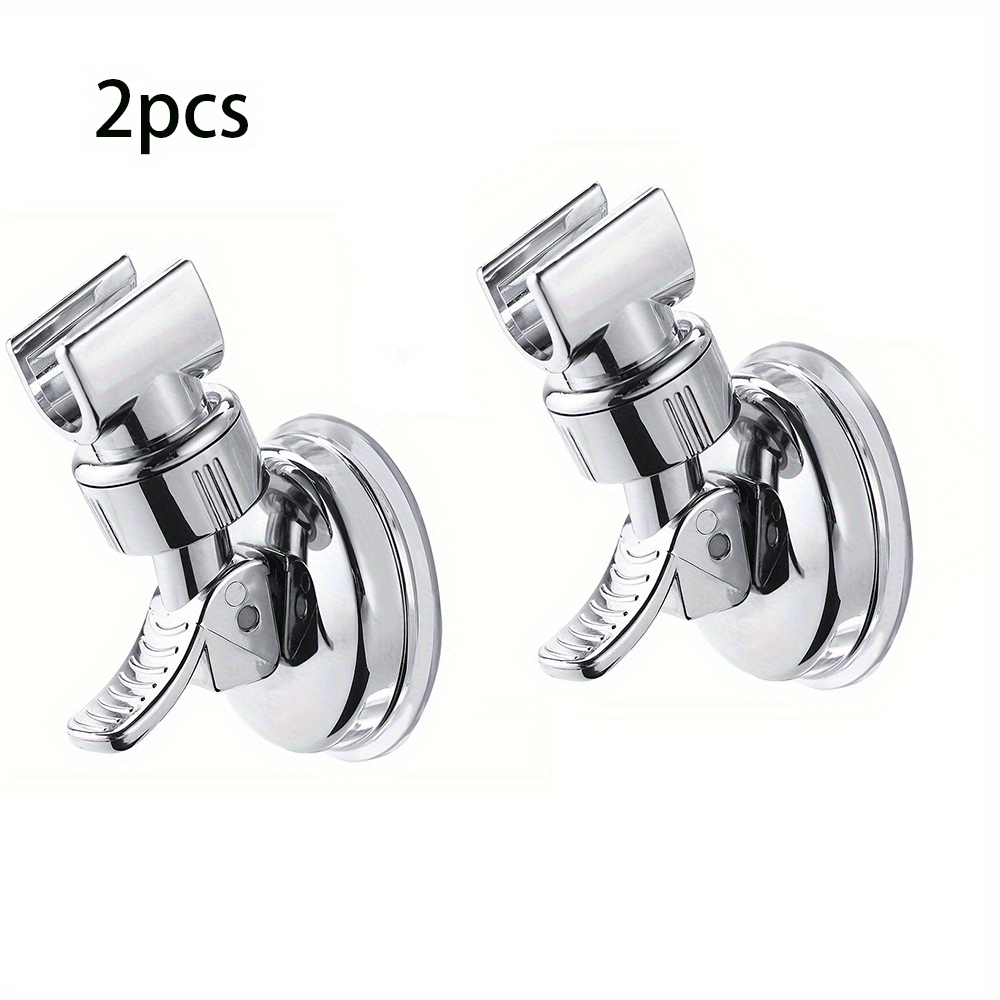 2-Pack Suction Cup Shower Head Holder - Adjustable Height No-Drill Bracket for Bathroom, Shower, Toilet, Home, Rental, No Nails No Drilling, Adjustable Swivel Lift, Anti-Slip Fixed Mount
