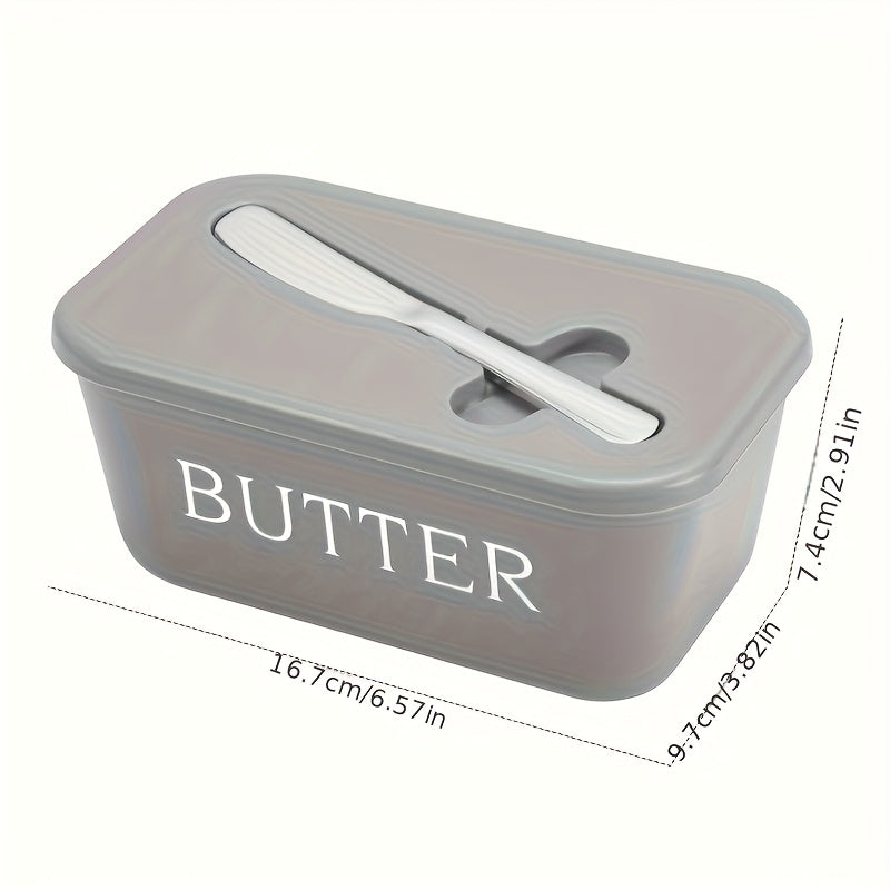Premium Food Grade PP Butter Box with Cutter - Large Capacity Durable Easy Clean Countertop Butter Storage Container, Household Fresh Keeper, Streamlined Design Long Lasting