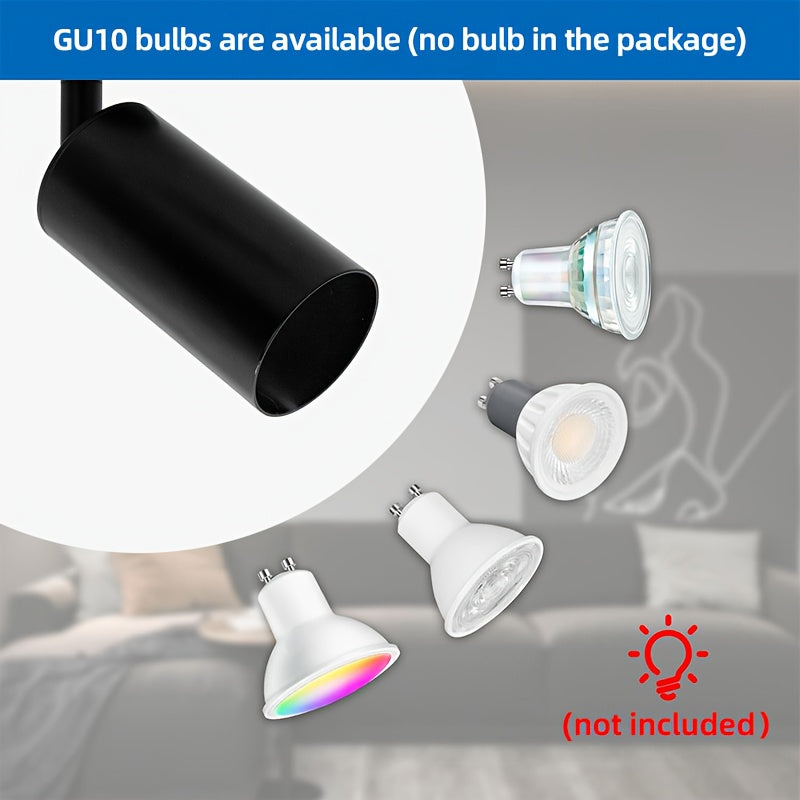 GU10 Base Modern Spotlight, Black/White, 350° Rotatable Ceiling Downlight, Indoor Focus Lighting Fixture for Clothing Store Showroom Kitchen Hotel Art Display, Bulb Not Included