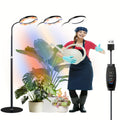 4-Color Circular Floor Plant Lamp, USB Powered, Freely Extendable, Indoor Flower Plant Grow Light, 3/9/12H Timer, Dimmable Plant Lighting