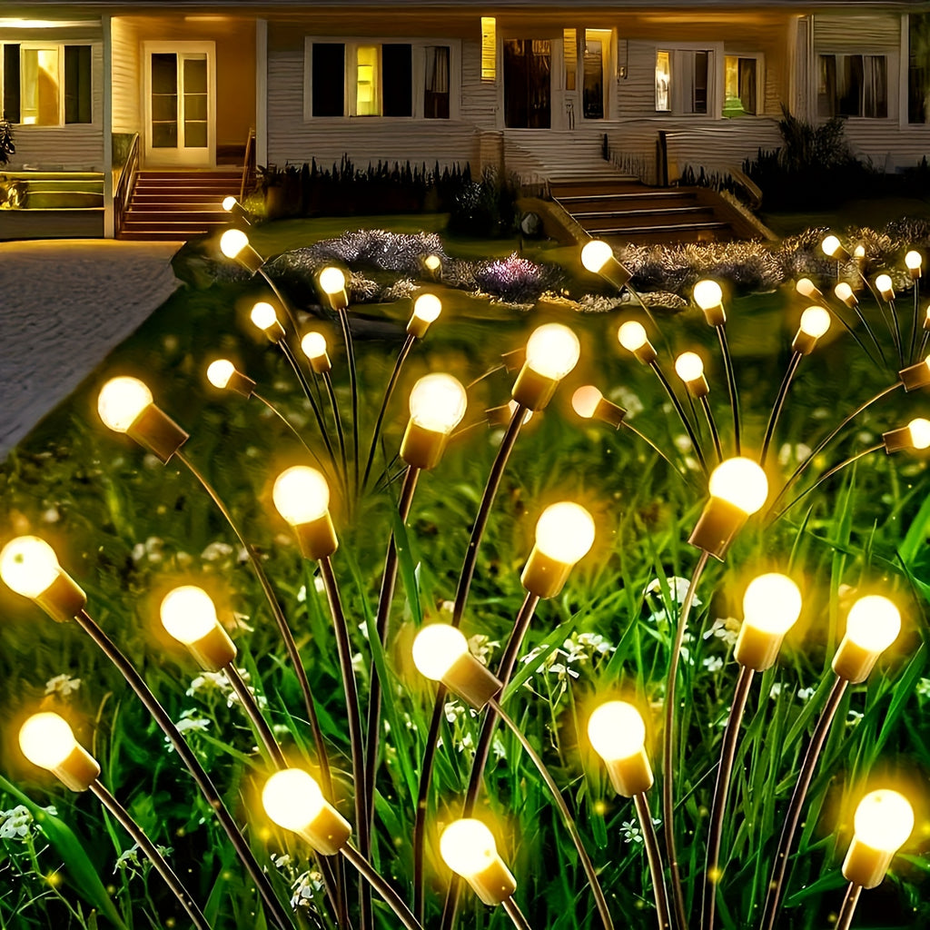 6 Pack 60 LED Solar Firefly Light, Warm White 8 Lighting Modes; 4 Pack 40 LED Solar Decorative Light, Smart Light Sensor, Perfect for Gift Giving, Garden, Lawn, Corridor, Wedding Party, Christmas, Halloween and Various Festival Decorations