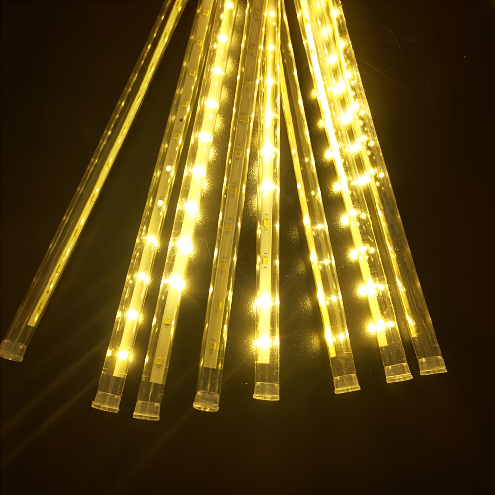 One solar remote control meteor light, with 8 tubes, outdoor waterproof, suitable for Christmas, Halloween, birthday, wedding and outdoor holiday decoration, meteor light