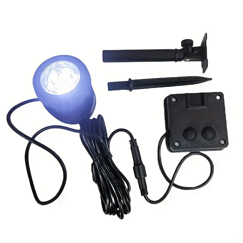 Solar pond spotlight, IP65 rated LED solar underwater light, submarine-style landscape spot light, outdoor courtyard garden fountain pond safety lighting (1-pack/2-pack/3-pack)