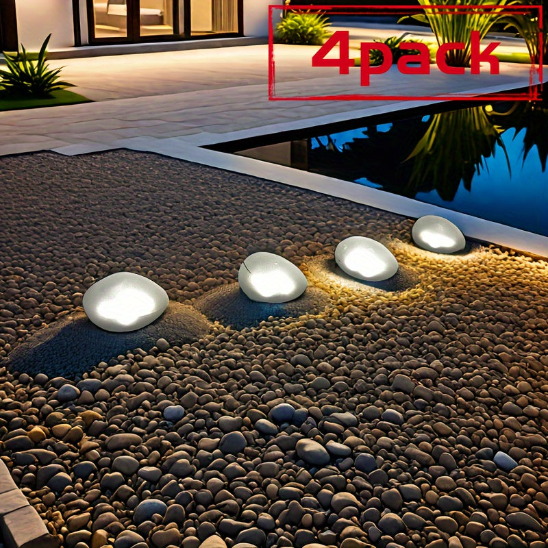New Solar Salt Rock Light Set (4/6-Piece), Designed for Outdoor Use as Decorative Landscape Lighting. Perfect for Garden, Patio, Pool, Wedding, Dinner and Holiday Decoration, with Cool White Light.