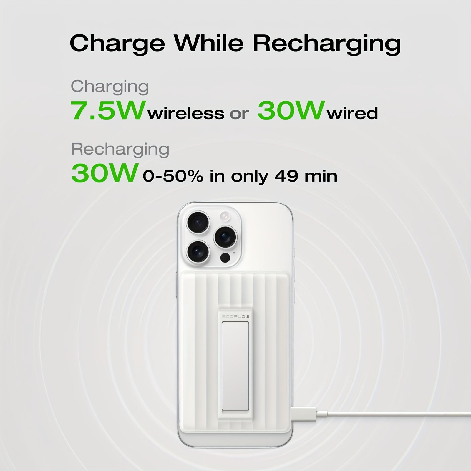 ECOFLOW Qi1 RAPID Mag 10000Mah Portable Charger with 7.5W Magnetic Charging