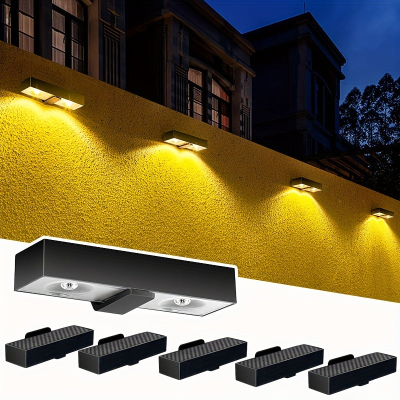 4pcs/6pcs Outdoor Solar Fence Light, Solar Fence Light Outdoor LED, Solar Fence Light Suitable for Outdoor, Backyard/Railing/Steps/Courtyard/Wall and Home Decoration