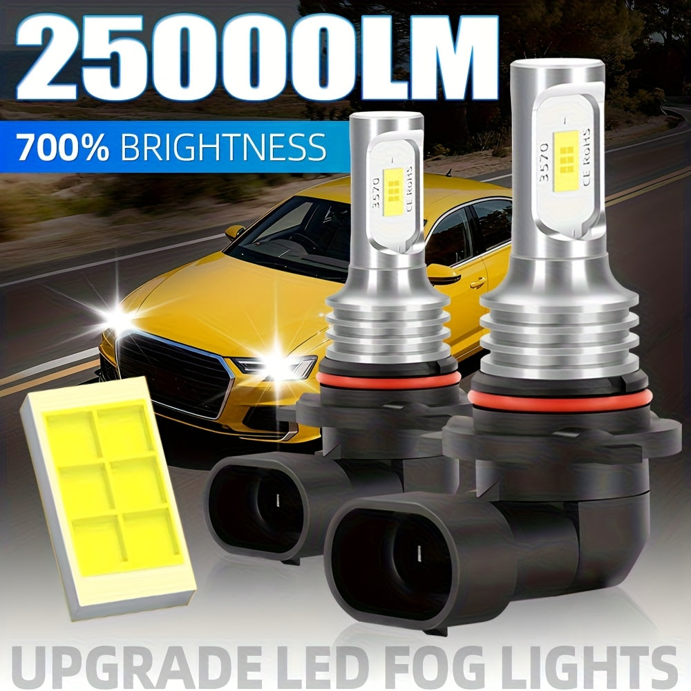2-Pack High Power 9005 HB3 9006 HB4 LED Car Fog Light and Headlight Set, Mini Size 1:1 H11 H4 H7 H15 Headlights, Super Bright 6000K Car Light, Easy-to-Install Anti-Fog DRL Bulbs, No Battery Included
