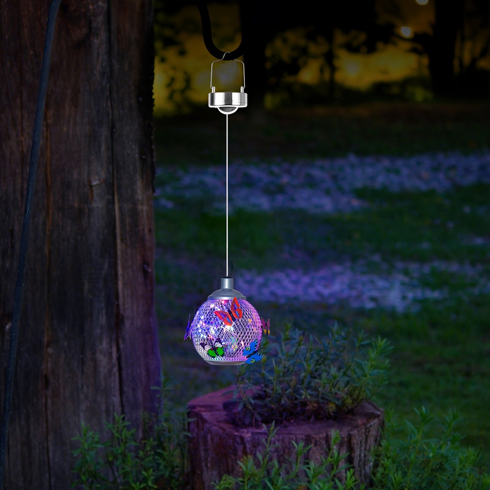 BEAKJEONG One or Two Pieces Outdoor Courtyard Solar Light, Butterfly Globe Light, Suitable for Mother's Day, Valentine's Day, Birthday Party, Wedding Decoration, Lawn, Garden, Patio Creative Animal Style Solar Light Holiday Decoration,