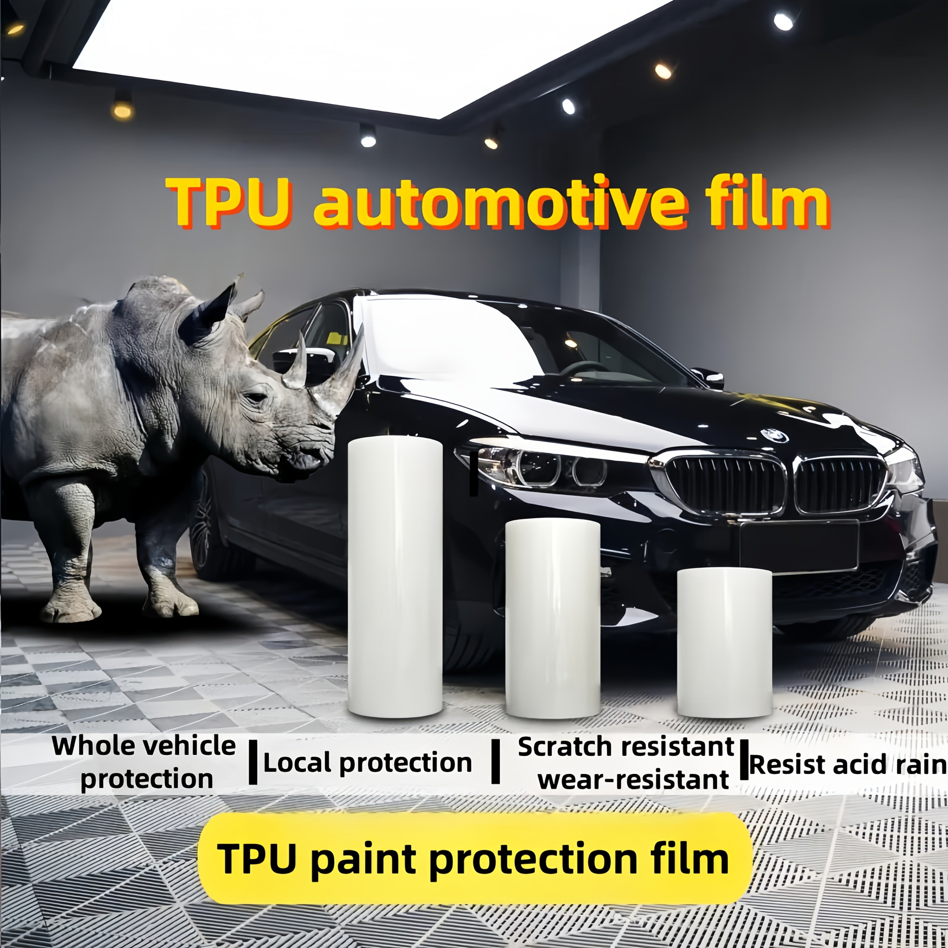 1 卷 7.5MIL 厚透明保护膜，防刮防紫外线，优质 PVC TPU 汽车贴纸 - 适用于摩托车，自行车和各种车型 - 用于内部和外部油漆的耐用粘合盖