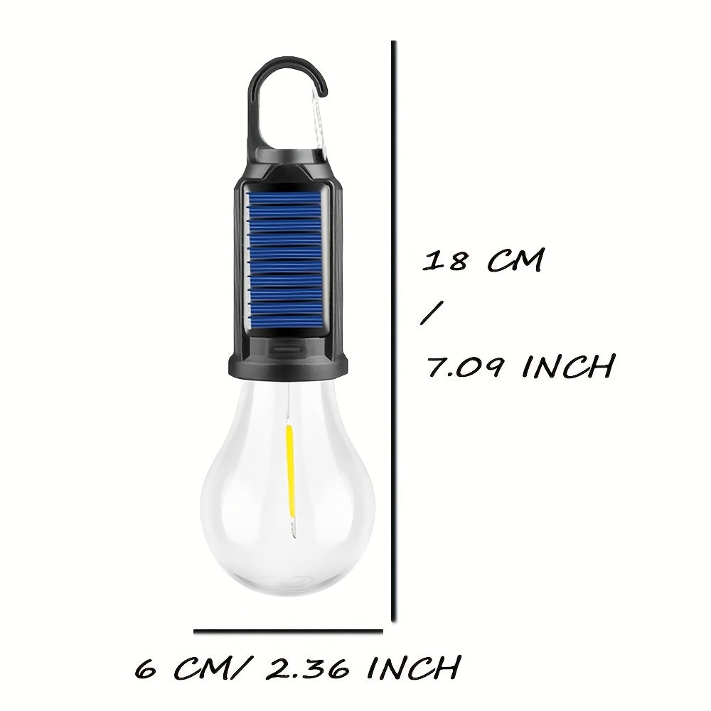 Solar tent bulb rechargeable portable LED lantern 3 lighting modes tent light, with clip hook, suitable for hiking, backpacking, emergency power outages, IP54 protection rating