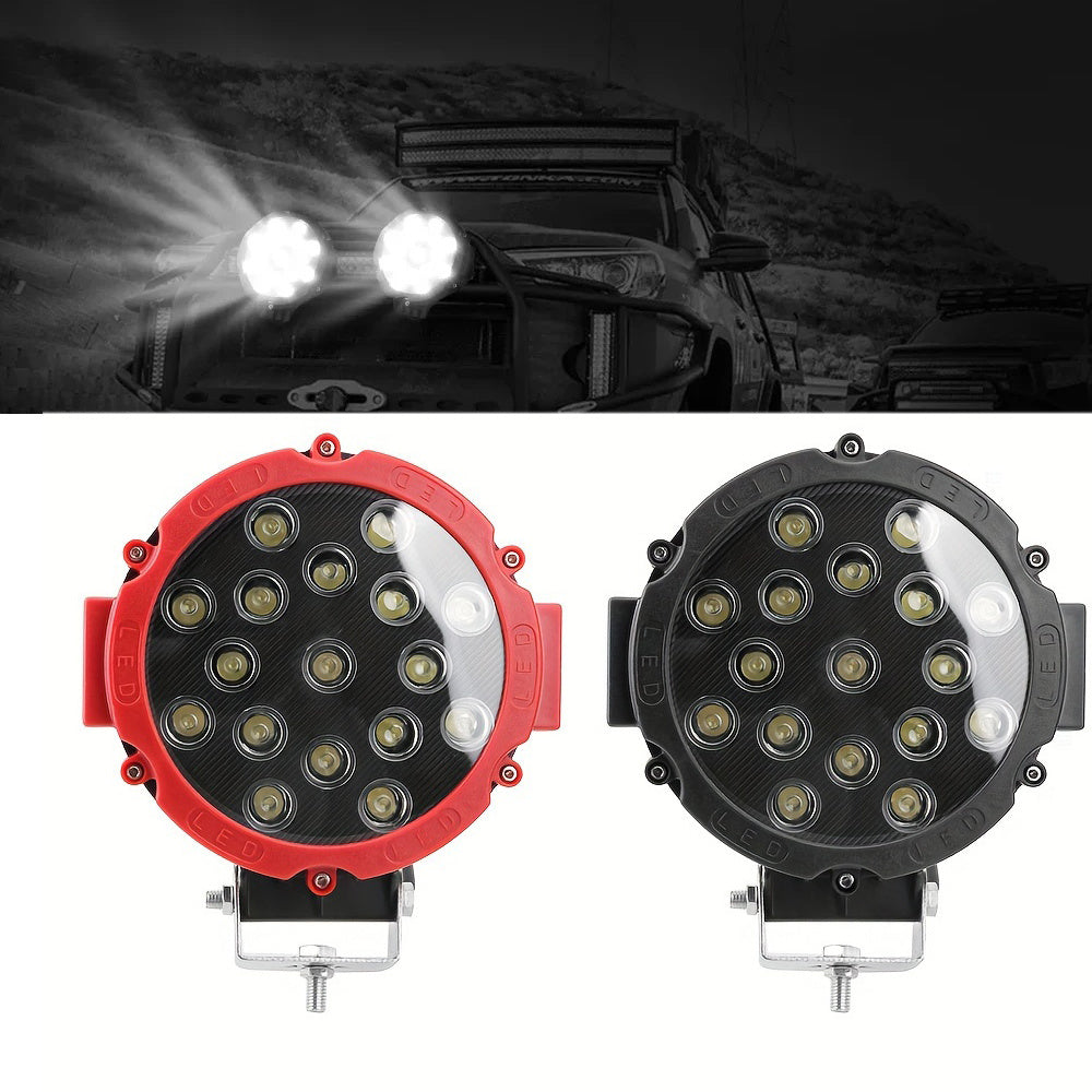 2-pack 12V 51W high brightness LED spotlight, car headlight, work light, suitable for trucks, jeeps, hummers