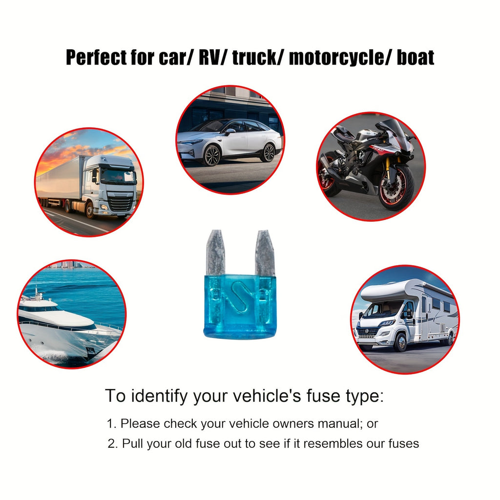10-Pack Mini Blade Fuse Automotive 5A-30A - For Cars, Boats, Trucks and SUVs