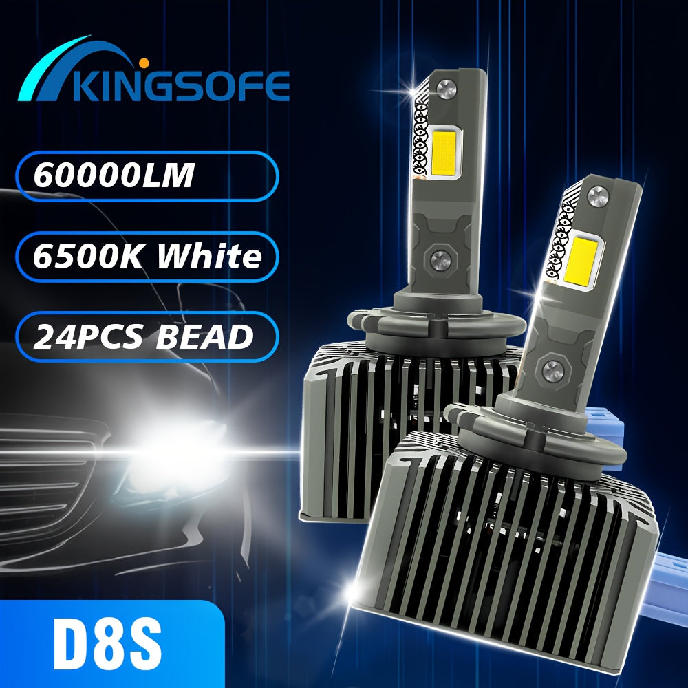 D1S LED Bulb Canbus 110W Power D2S D3S D4S D5S Car Headlight Bulbs Dual-Side D1R D2R D3R D4R Auto Light Xenon Lamp 6500K 12V 24V 2-Pack, No Battery Included