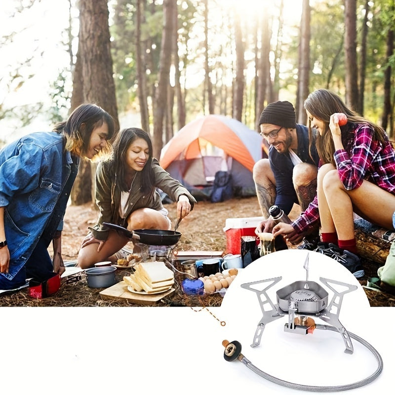 Stainless Steel Portable Camping Stove – Windproof, Foldable Design with Storage Case – Ideal for Hiking, Fishing and Picnic