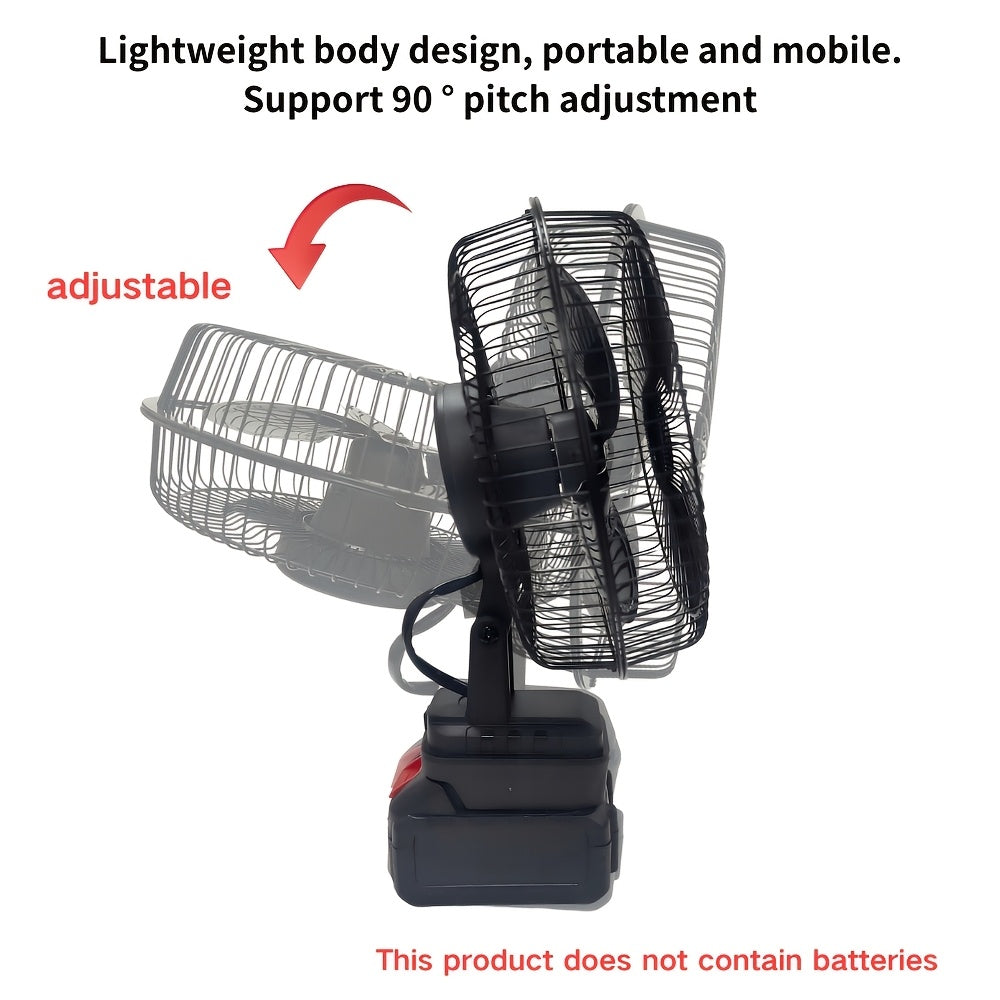 Camping Fan, Black Quiet Fan, 2-Speed Adjustable, Low Noise & Strong Wind, Portable Durable Cordless Fan for Camping and Construction Site, Battery-Free Design