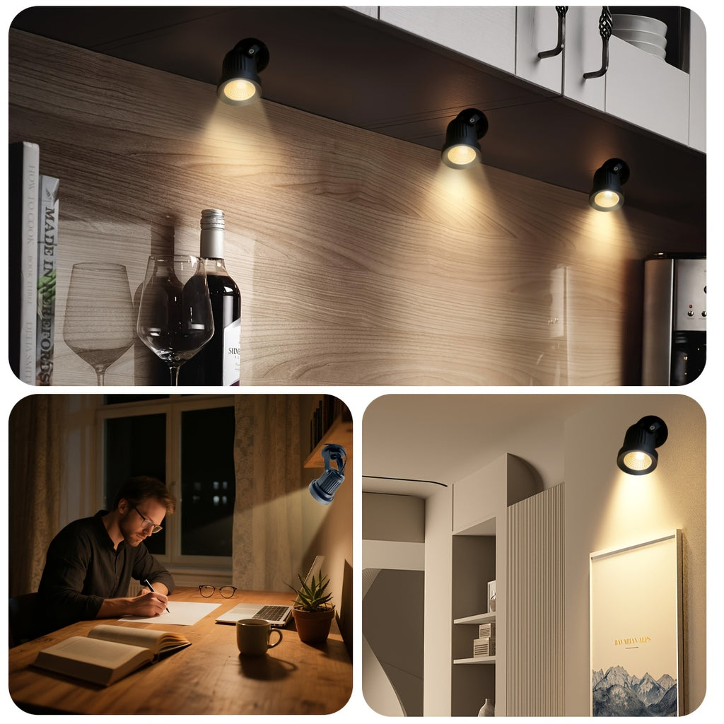 Indoor LED spotlight, warm light wall light, USB 5V ceiling light, very suitable for illuminating plants and artworks, rotatable LED RV reading light, push-button switch LED spotlight, suitable for boats, trailers, station wagons
