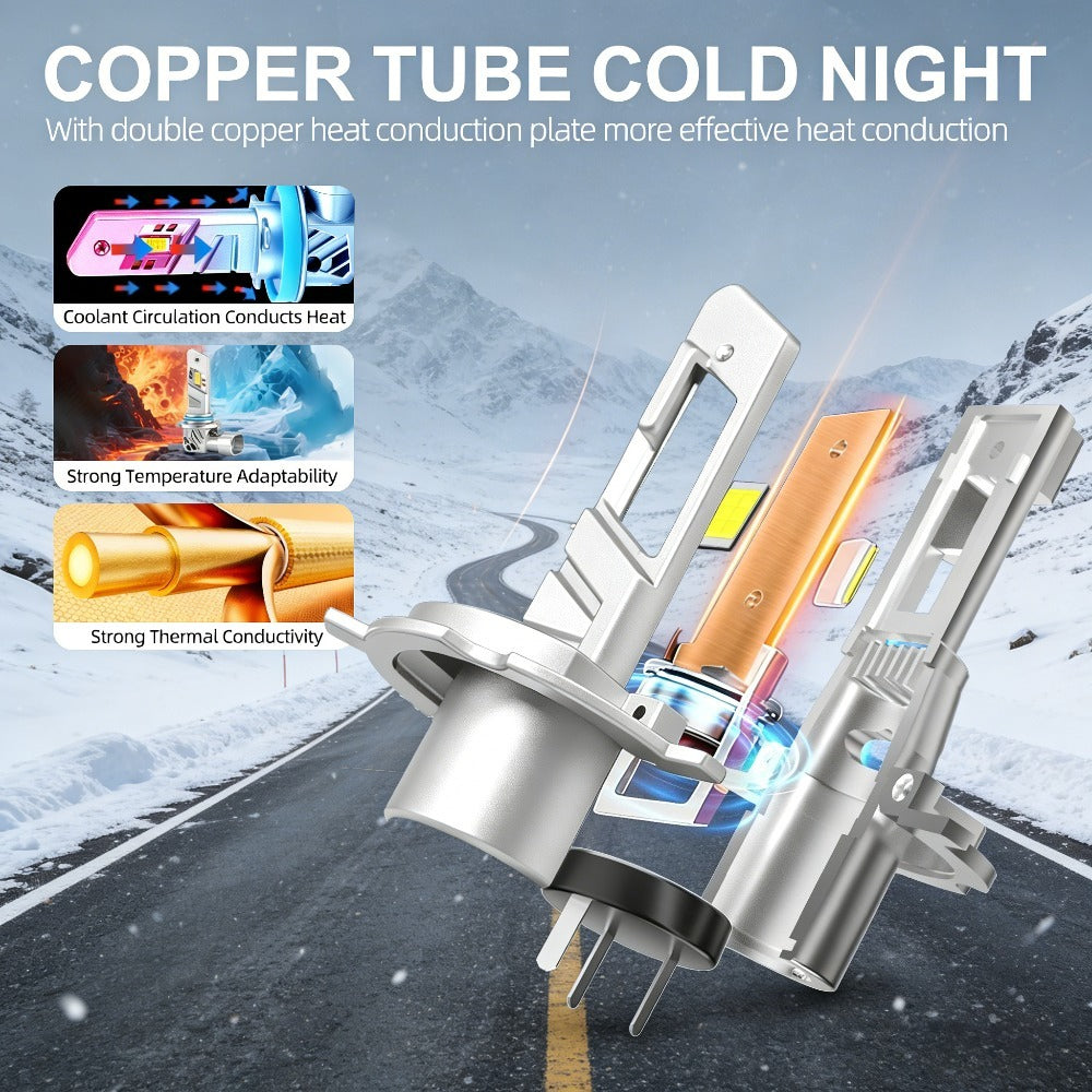 2-Pack LED Car Headlights H7 H11 H1 9005 9006 H4, 58680 Lumens 288W High/Low Beam Fog Light, 820% High Brightness, 300m Illumination Distance, Cool White 6000K, Bright Plug-and-Play Error-Free Decoding