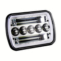 7-Inch Five-Eye Angel Eye Square Light (Pair) Four-Light Mode, 60W Headlight, Suitable for Most Vehicles with 7x6 Inch or 5x7 Inch Sealed Beam Headlights