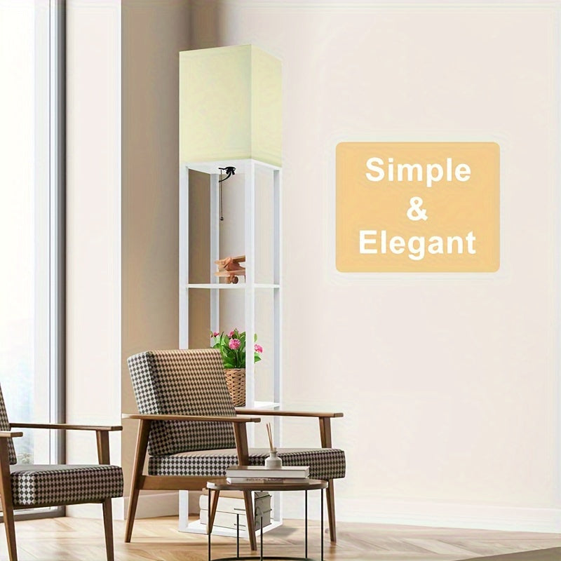 1 piece shelf pole lamp, modern 3-tier 9W LED bulb reading bedside light, narrow corner night light suitable for bedroom and living room