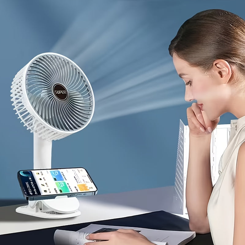 3-in-1 Clip Fan, Handheld & Car Mount Dual Use, Portable Multifunctional Fan for Travel Home and Office Use