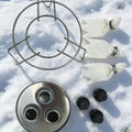 Outdoor Portable Stove 2-Piece Set, Does Not Include Liquid Fuel, For Cooking Only, Not for Food Contact, Lightweight Burner & Bracket Combo, Ideal for Camping, Hiking, Road Trips & Outdoor Travel with Family & Friends