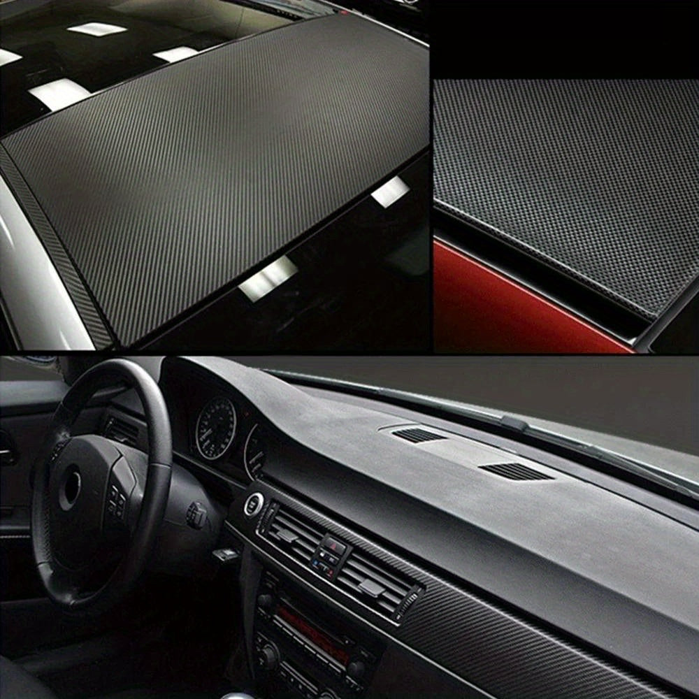 卡洛尔 30x127厘米/11.81x50英寸 3D碳纤维乙烯基汽车贴纸 摩托车包覆膜 装饰贴纸配件