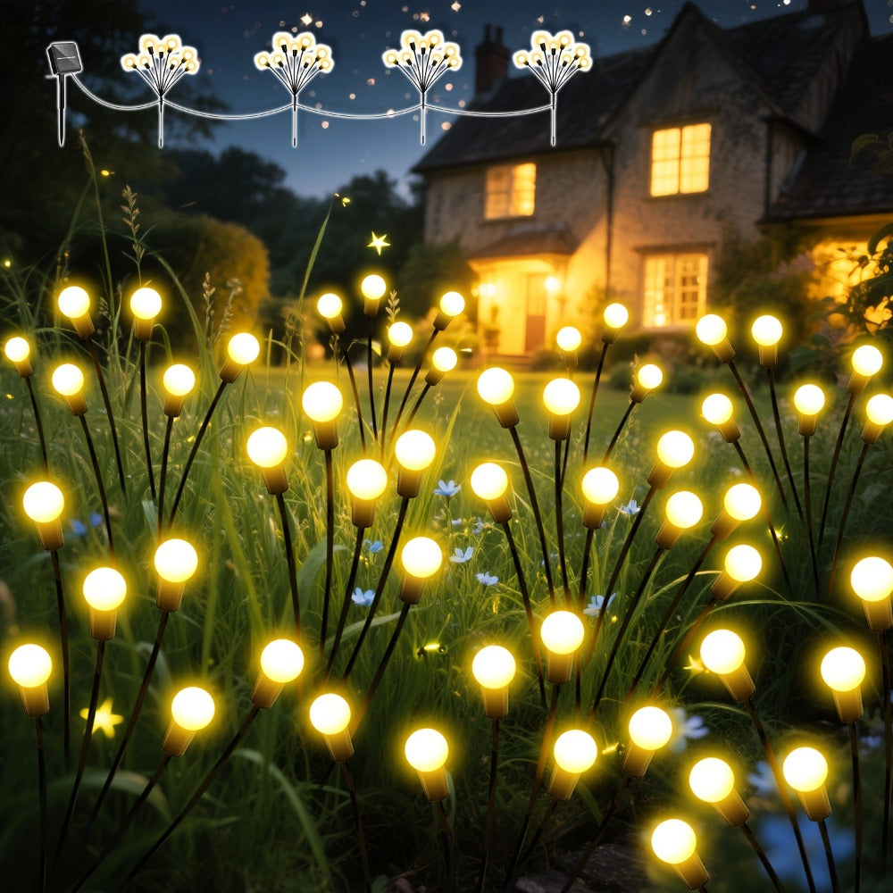 4 Pack - 32LED Outdoor Firefly Festival Light, LED Super Bright Fairy Ground Insert Light, Perfect for Garden, Courtyard, Party, Camping, Lawn, Pathway, Wedding, Spring & Summer Decoration