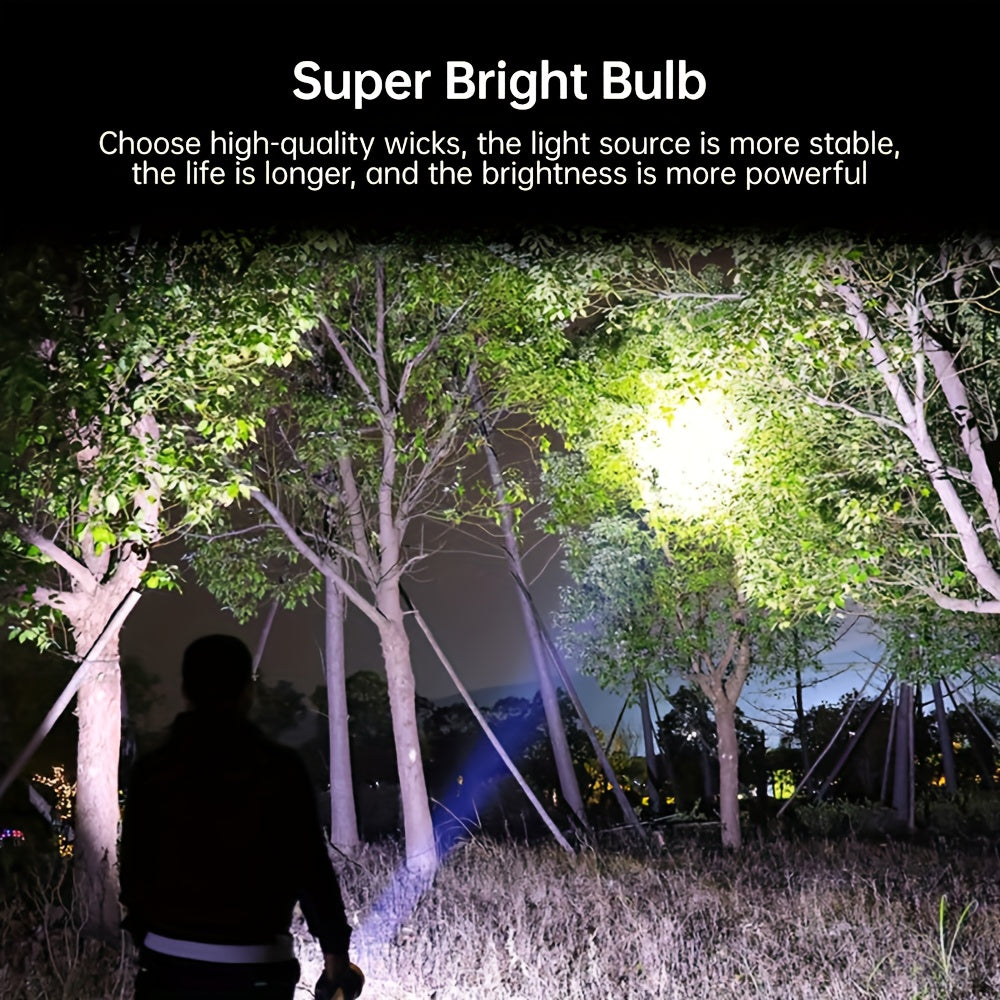 7LED Multi-Functional Portable Light, COB Side Light, USB Rechargeable with Battery Level Indicator, Portable Flashlight, Ideal for Camping, Fishing, Hiking & Repair Lighting