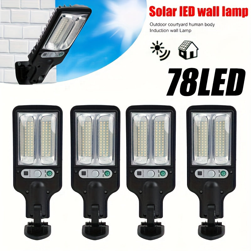 Wall-Mounted Outdoor Security Lighting - 1pc Smart Solar Pathway Light with 3 Light Modes, Motion Sensor & Remote Control - for Garden, Yard, Pathways, Solar Outdoor Security Camera, Durable Lighting System