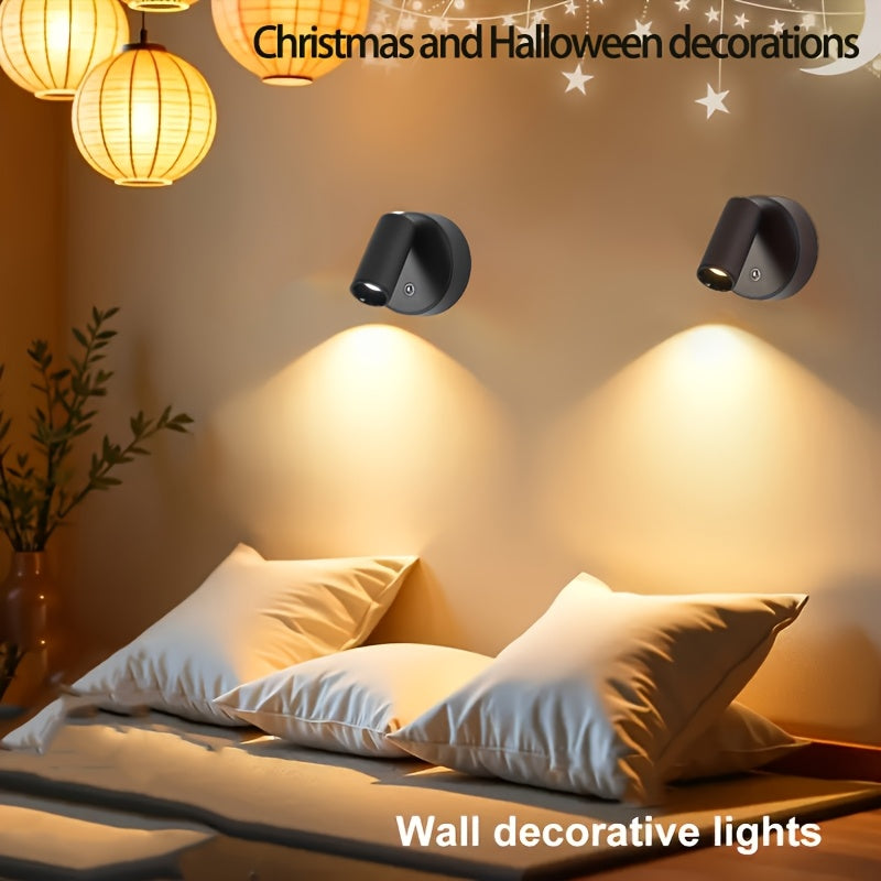Portable home decorative wall light, magnetic projection light, USB tube light, bedroom wall cleaning light, wall LED light, rechargeable battery, indoor spotlight (3000K/4000K/6000K), dimmable, suitable for plant wall display