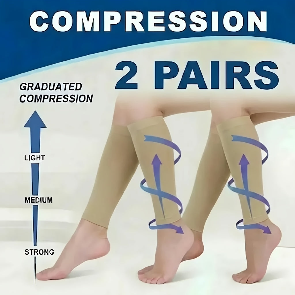 2 双 15-20mmHg 压力腿套 梯度压力护腿 1双黑色1双米色，2双黑色，2双米色，多种组合可选 / 循序支撑 / 护腿 舒适 / 运动 / 日常百搭、旅行必备 压力护腿，较紧，如果首次穿着，建议拍大一码