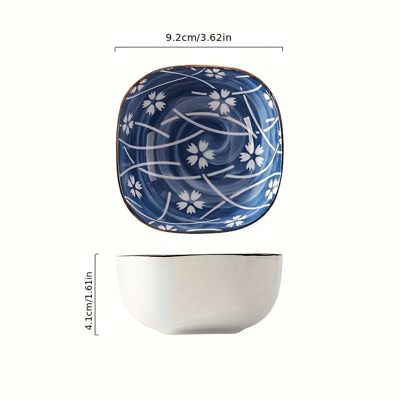 6-Piece Japanese Vintage Ceramic Small Plates – Sauce Dish, Snack Plate, Nine-Grid Hot Pot Home Seasoning Dish – Perfect for Home Kitchen, Western Restaurant Parties & Other Uses