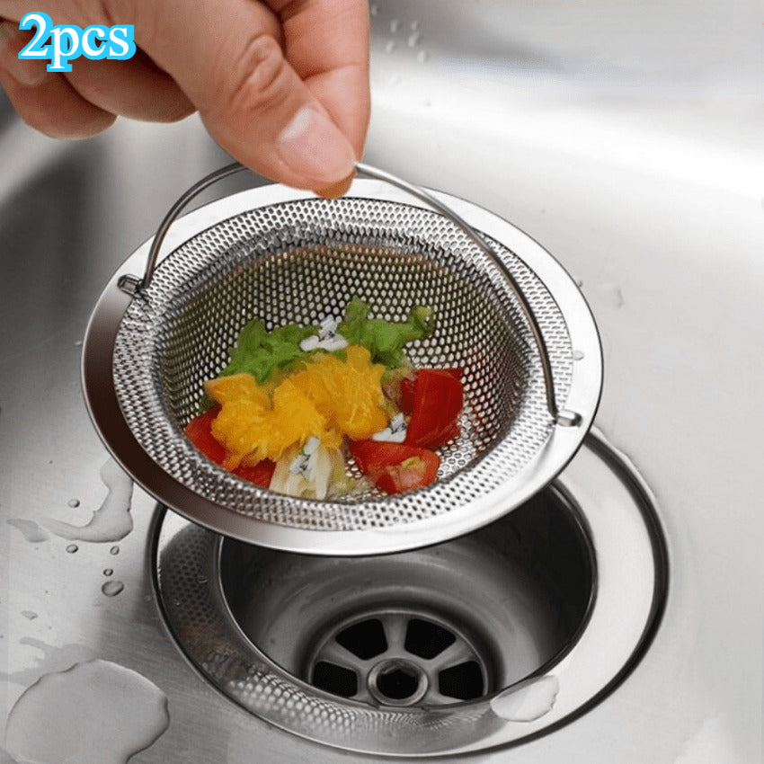 2-Pack Kitchen Drain Strainers – Anti-Clog Stainless Steel Sink Drain Traps, Fits Various Diameters, Mesh Design for Kitchen & Bathroom – Mother's Day Gift, Ideal for Easter, Valentine's Day & Birthdays