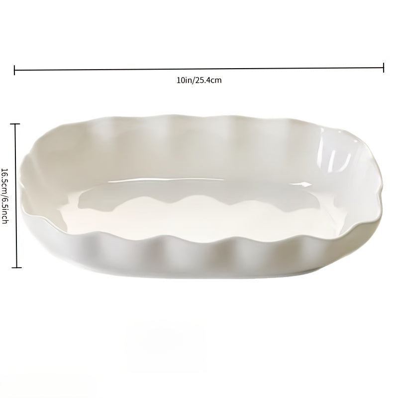 2-Piece Set Elegant 10-Inch White Scalloped Edge Dinner Plates – Perfect for Home Dining & Entertaining – Microwave Safe & Dishwasher Safe